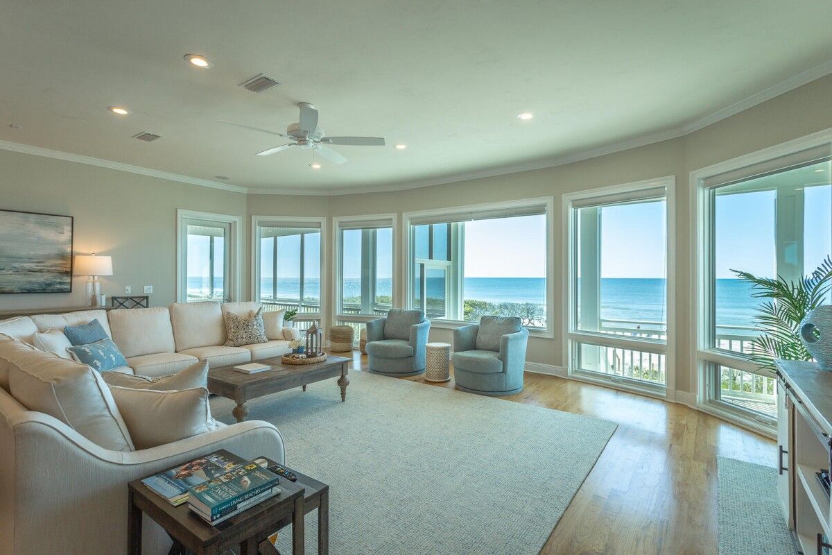 family room with ocean view